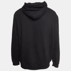 Pre Owned Givenchy Black Vintage Logo Print Hooded Sweatshirt L