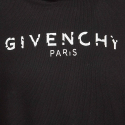 Pre Owned Givenchy Black Vintage Logo Print Hooded Sweatshirt L