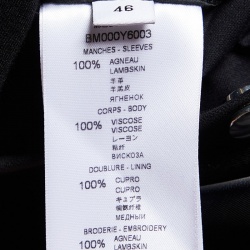 مملوكة مسبقًا Givenchy Black Leather & Knit Hooded Bomber Jacket S