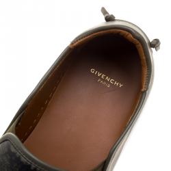 Givenchy Olive Green Printed Leather Street Skate Slip On Sneakers Size 41.5