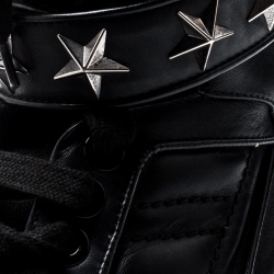 Givenchy Black Leather Tyson Star Studded High Top Sneakers Size 43