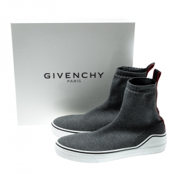 Givenchy Grey Knitted Fabric George V Mid Sock Sneakers Size 42