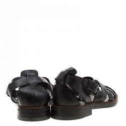 Givenchy Black Leather Crisscross Ankle Strap Sandals Size 43