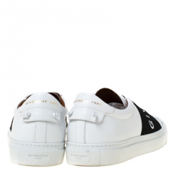 Givenchy White/Black Leather Urban Street Logo Slip On Sneakers Size 40