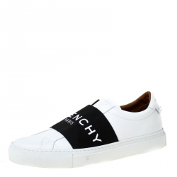 Givenchy White/Black Leather Urban Street Logo Slip On Sneakers Size 40