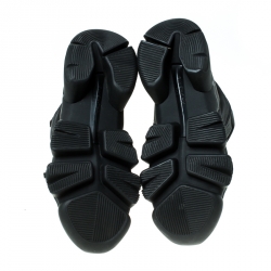 Pre Owned Givenchy Black Nylon and Leather Jaw High Top Sneakers Size 43