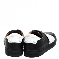 Givenchy White/Black Leather And Elastic Band Urban Street Slip On Sneakers Size 41