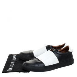 Givenchy White/Black Leather And Elastic Band Urban Street Slip On Sneakers Size 41