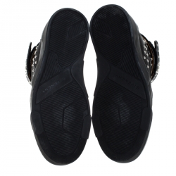 Pre Owned حذاء رياضي جيفنشي "تيسون" مرصع مرتفع من أعلى جلد أسود مقاس 41