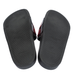 Givenchy Red/Black Fabric Logo Slide Sandals Size 41