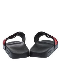 Givenchy Red/Black Fabric Logo Slide Sandals Size 41