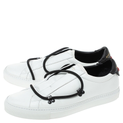 Pre Owned Givenchy White Leather Urban Street Hike Slip On Sneakers Size 44