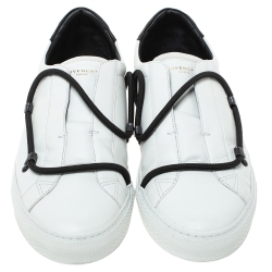 Pre Owned Givenchy White Leather Urban Street Hike Slip On Sneakers Size 44
