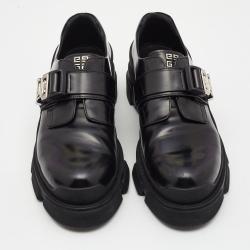 Givenchy Black Leather Buckle Monk Derby Size 41