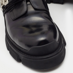 Givenchy Black Leather Buckle Monk Derby Size 41