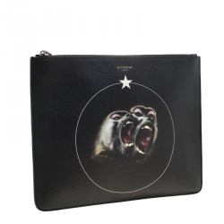 Pre Owned Givenchy Black Monkey Brothers Leather Pouch