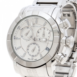 Givenchy Silver White Stainless Steel GV.5220J Men's Wristwatch 48MM