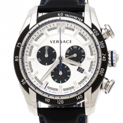 Pre Owned Versace Silver Stainless Steel V-Ray VDB Men's Wristwatch 44 mm