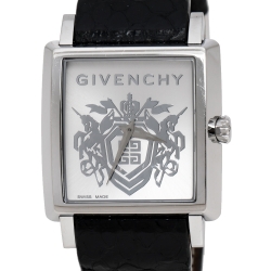 Pre Owned Givenchy Silver Opaline Stainless Steel GV.5214M Men's Wristwatch 38 mm