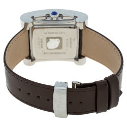 Givenchy White Stainless Steel Leather Koleos Chronograph Men's Wristwatch  36 mm