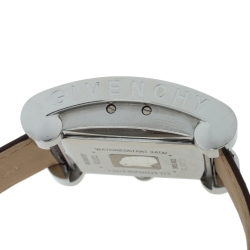 Givenchy White Stainless Steel Leather Koleos Chronograph Men's Wristwatch  36 mm