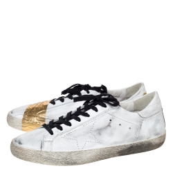 Golden Goose White Leather Skate Superstar Low Top Sneakers Size 45