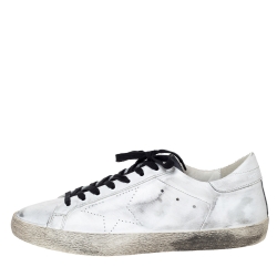 Golden Goose White Leather Skate Superstar Low Top Sneakers Size 45
