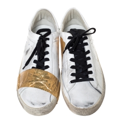 Golden Goose White Leather Skate Superstar Low Top Sneakers Size 45