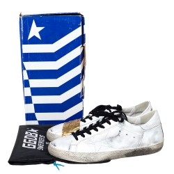 Golden Goose White Leather Skate Superstar Low Top Sneakers Size 45