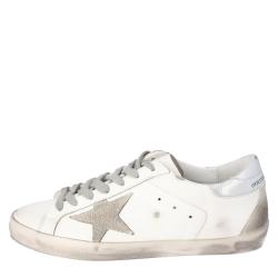Pre Owned Golden Goose White Superstar Sneakers Size 43