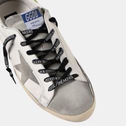 Pre Owned Golden Goose White Super-Star Classic Low-Top Sneakers Size EU 44