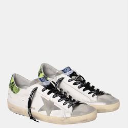 Pre Owned Golden Goose White Super-Star Classic Low-Top Sneakers Size EU 44