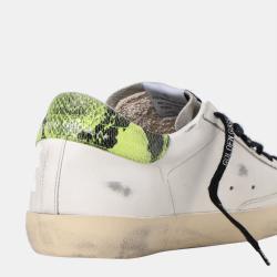 Pre Owned Golden Goose White Super-Star Classic Low-Top Sneakers Size EU 44