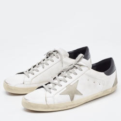 Golden Goose White Leather Superstar Low Top Sneakers Size 47