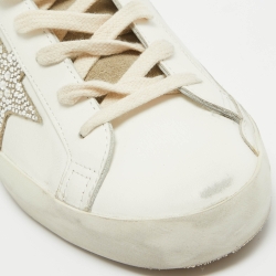 Pre Owned Golden Goose White Leather Superstar Sneakers Size 42