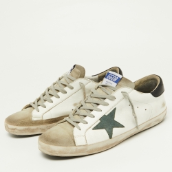 Pre Owned Golden Goose Suede and Leather Superstar Low Top Sneakers Size 46