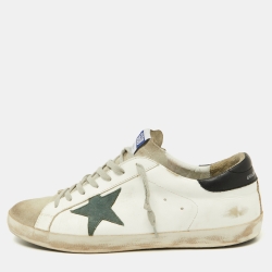 Pre Owned Golden Goose Suede and Leather Superstar Low Top Sneakers Size 46