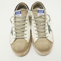 Pre Owned Golden Goose Suede and Leather Superstar Low Top Sneakers Size 46