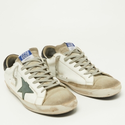 Pre Owned Golden Goose Suede and Leather Superstar Low Top Sneakers Size 46