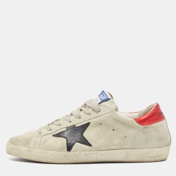 Golden Goose Grey Suede and Leather Superstar Sneakers Size 42
