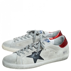 Golden Goose Grey Suede Superstar Lace Up Sneakers Size 41