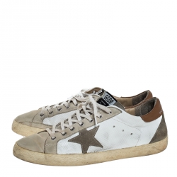 superstar grey and white suede