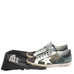 Pre Owned Golden Goose Multicolor Canvas And Leather Star Applique Low Top Sneakers Size 40