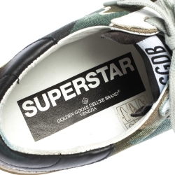 Pre Owned Golden Goose Multicolor Canvas And Leather Star Applique Low Top Sneakers Size 40