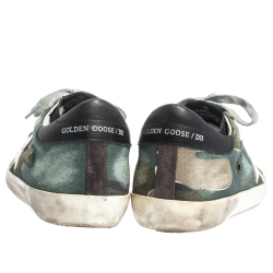 Pre Owned Golden Goose Multicolor Canvas And Leather Star Applique Low Top Sneakers Size 40