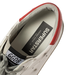 Pre Owned Golden Goose White Leather and Suede Superstar Low Top Sneakers Size 46