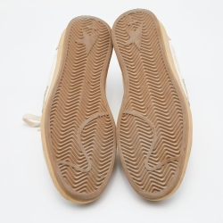 Pre Owned Golden Goose White/Silver Leather Ball Star Sneakers Size 42