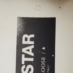 Pre Owned Golden Goose White/Silver Leather Ball Star Sneakers Size 42