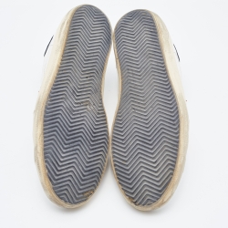 Pre Owned Golden Goose White/Black Leather Superstar Low Top Sneakers Size 45