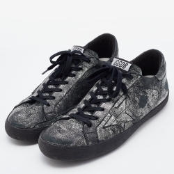 Golden Goose Black Leather Superstar Classic Sneakers Size 45